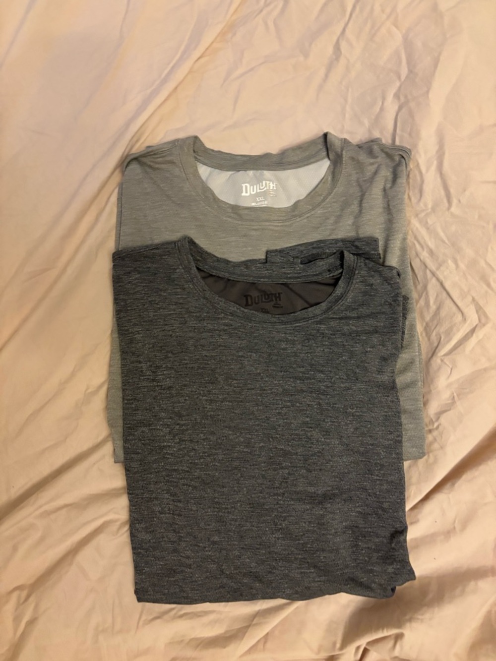Duluth Trading Co Short Sleeve Tees — Light Gray and Dark Gray
